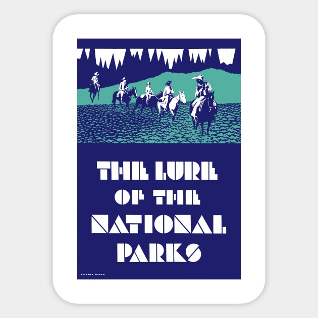 Vintage Travel Poster USA The Lure of the National Parks Sticker by vintagetreasure